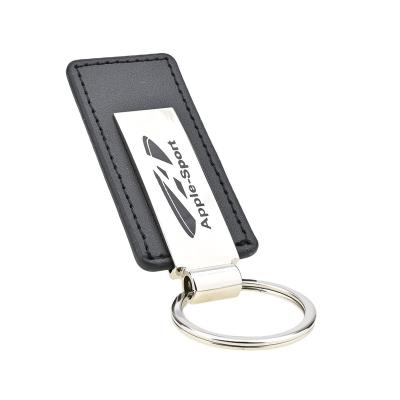 China Chinese Factory Car Key Chain Sublimation Genuine Leather Logo Car Metal Leather Key Key Chain Custom Made for sale