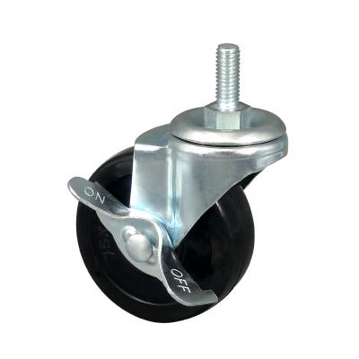 China swivel & 3 Inch Car Lightweight Hard Caster Tool Caster Furniture Rubber Wheel Rigid for sale