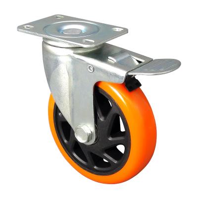 China 2021 caster medium orange flowered universal wheel PIVOT manufacturer direct sales for sale