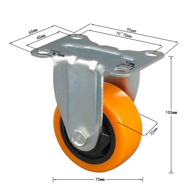 China Heavy Duty PIVOT Casters Manufacturer 5inch 100mm Swivel Industry PU Caster Wheel for sale