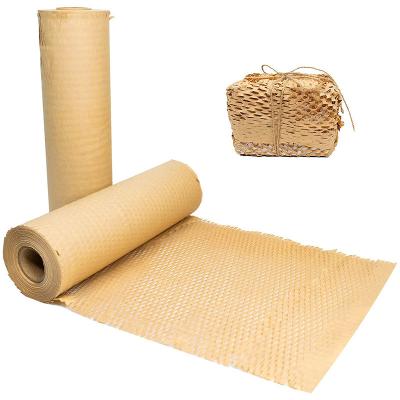 China Eco-Friendly Biodegradable Safety High Standard Kraft Roll Protective Filling Cushion Wrapping Honeycomb Paper For Gift for sale