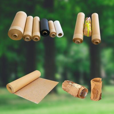 China Recyclable Black White Brown Faster Delivery Speed ​​Customized Size Wrapping Cushion Fill Honeycomb Paper Packaging Rolls for sale