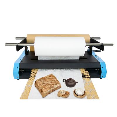 China Large Recycled Materials Market Share Reliable Efficient Filler Packaging Kraft Roll Cushion Honeycomb Packaging Dispenser for sale