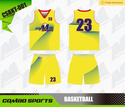 China Sublimation Team Uniform Top And Shortss Digital des Basketball-175gsm zu verkaufen