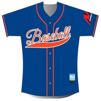 China Blauer Baseball Jersey, Sublimations-kundenspezifische Baseball-Hemden XS-3XL Feuchtigkeit Wicking zu verkaufen