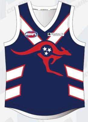 China Kundenspezifisches 4-14cm ärmelloses Training AFL Aussie Rules Jersey Singlets For zu verkaufen