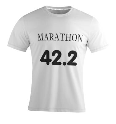 China 100% de T-shirt van de polyestermarathon met Customzied Logo And Sponsor Logo Te koop