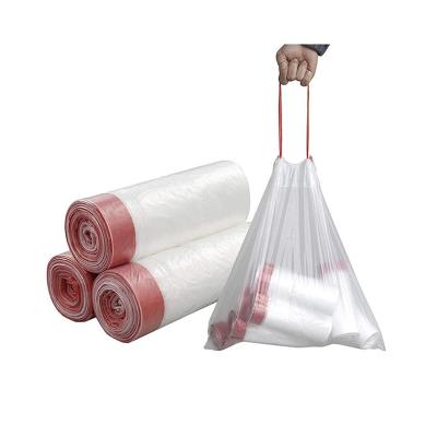 China Large Security Thick Trash Bags Garbage Drawstring Liners Cleaning Tools Portable Disposable Plastic Large Bags Strong Bin for sale