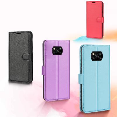 China Anti-drop For Xiaomi Poco X3/X3 NFC/X3 Pro Lychee Pattern Leather Phone Case for sale