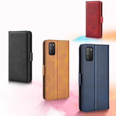 China Anti-drop For Xiaomi Poco M3 Double Button Leather Phone Case for sale