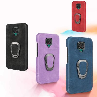 China Redmi Note 9 Pro Finger Ring Kickstand Leather Phone Case Anti-drop for sale