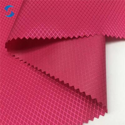 China Waterproof Polyester Diamond Dobby Ripstop Fabric Waterproof or Water Repellent 210d 420d for sale