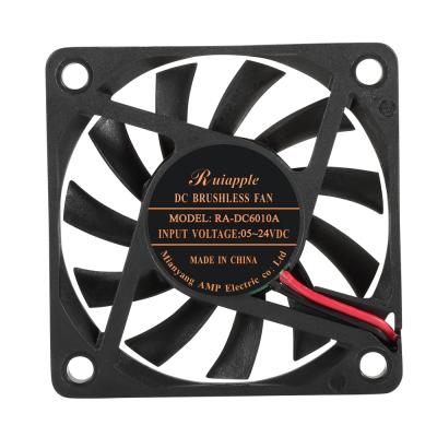 China 6cm Plastic DC Cooler Fan IP67 Rework Fan 6010 12v 24v Low Noise Waterproof Auto Heatsink Fan for sale