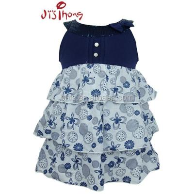 China Washable Baby's Dress in Full Print Poplin Three Layers Invest Dress for sale