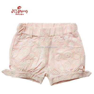 China Polyester / Cotton Summer Casual Girl Hot Shorts With Embroidery Overall China for sale