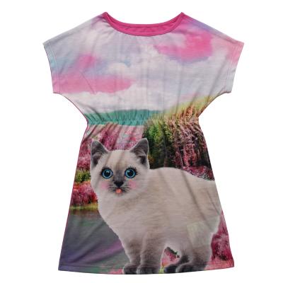 China Animal World Print Breathable Girls Customized Home Wear for sale