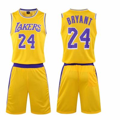 China Kobe 24 Tank Top Set Crewneck L-akers L-eBron James 23 Bryant 8 Antibacterial Basketball Uniform Quick Dry Tank Top for sale