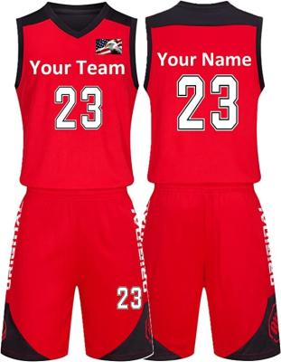 China Custom Antibacterial Basketball Tank Tops Any Number Team Logo & Basketball Name Tank Tops For Men Boys Kids Adult Basketball Uniform Set for sale