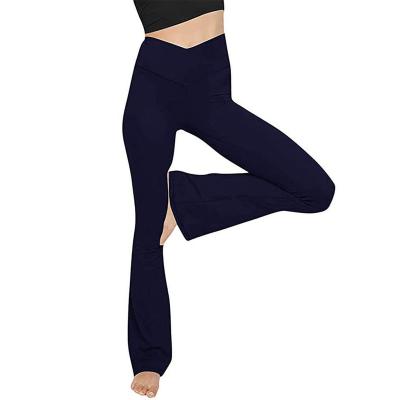 China Breathable Women's Casual Bootleg Yoga Pants Crossover V High Waisted Rocket Workout Pants Leggings for sale