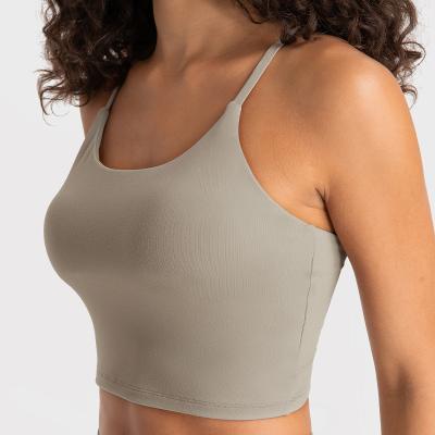 China Sweat-Wicking Women Padded Sports Bra Fitness Workout Shirts Yoga Running Tank Top for sale