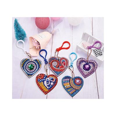 China F-kr-QC001 Modern Diamond Painting DIY Handmade Heart Shaped Keychains for Adults for sale