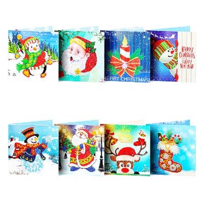 China New New Classic/Postmodern Christmas Greeting Cards MHKXL01 DIY 5D Diamond Painting for Christmas Gift 8 pcs each set for sale