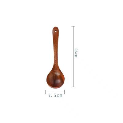 China Sustainable Nonstick Kitchen Tools Kitchen Utensils Set Silicone Wood Color Large Spoon Soup Spoon Kitchen Accessories for sale