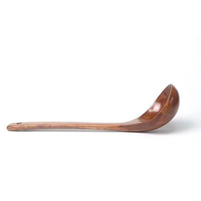 China Sustainable Hot Sale Amazon Long Handle Household Solid Wooden Extended Casserole Spoon for sale