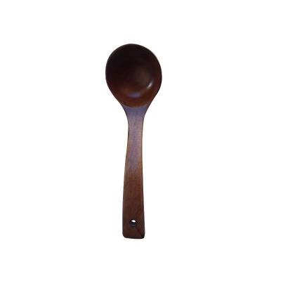 China Cheap Large Wooden Hot Pot Spoons Viable For Craft, Curved Handle Cutlery Home Spoons for sale