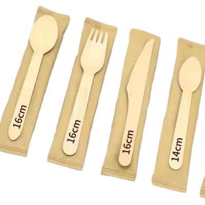 China Disposable Biodegradable Wooden Disposable Tableware Environmental Protection Party Tableware Set for sale