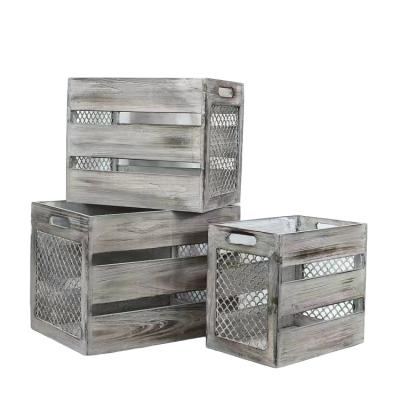 China China Burnt Wood Nesting Wholesale Cheap Boxes Wooden Crates Wine Crate Box For Sale Fruit Crates for sale