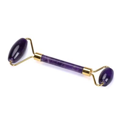 China High Quality Quiet Natural Jade Face Lift Massager Natural Facial Slimming Purple Crystal Roller for sale