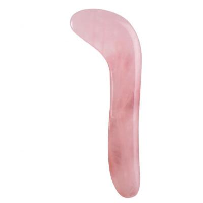 China Rose Quartz Strip Shape Gua Sha Tool Beauty Massage Uniform Eye Gua Sha for sale