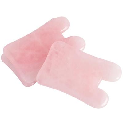 China 100% Rose Quartz Guasha Board Massage Tool Gua Sha Scraping Tools Natural Rose Quartz Stone Gua Sha for sale