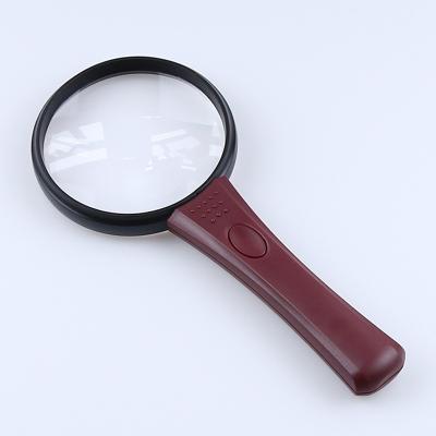 China ABS+Ultra Clear Acrylic Lens Portable 75MM Handheld Reading Magnifier With LED Light for sale