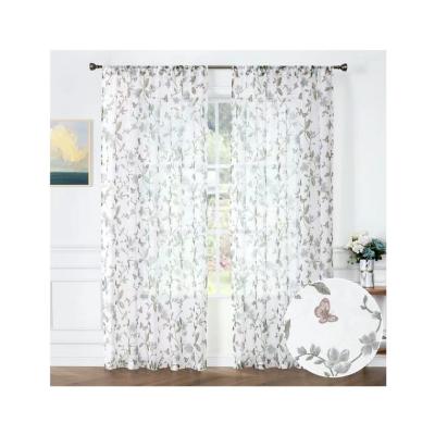 China Wholesale Breathable Super Quality Floral Printing Sheer Curtain Fabric In 2022 Luxury Windows Decorations For Household for sale