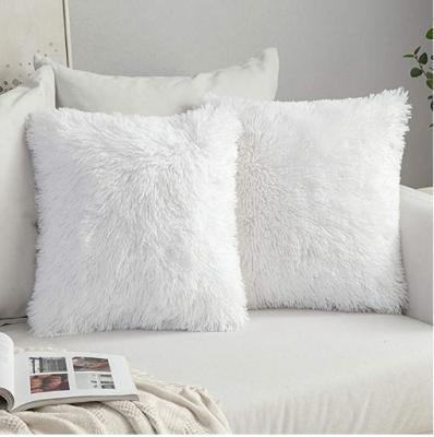 China Non-Toxic Luxury Faux Fur Decoration Throw Blanket Luxury Decorative Plush Pillow Case Cushion Cover For Sofa Bedroom for sale