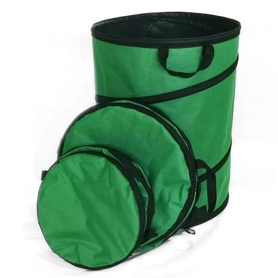 China 85L Recyclable Automatic Cloth Collapsible Container Gardening Round Garbage Bag Oxford for sale