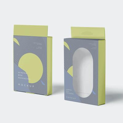 China Free Sample Materials Free Sample Recycled Custom Printing Paper Boxes With Clear Window Design Free Folding Paperboards Packaging Boxes for sale