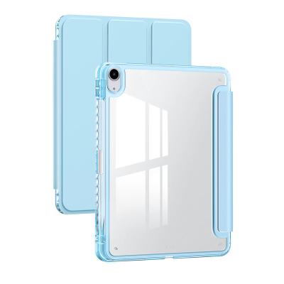 China Hard Case For iPad Air4/5 10.9 Hard Right Pen Tray , Triple Cover Tablet Inch Soft Edge HD Clear Case Case for sale