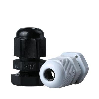 China Gasket Plug Firmly Cable PG7 Cable Glands Plastic Pipe Nylon Gland Joint Connector IP67 With CE for sale