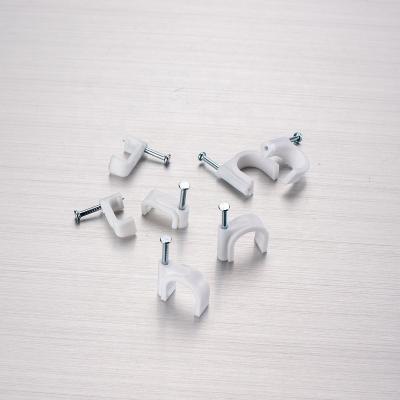 China Electrical Accessories Circle Nail High Quality Plastic Cable Clamps Cable Clamp Adjustable for sale