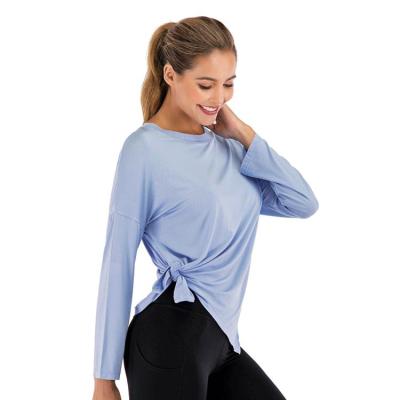 China 2021 New Sport Breathable High Quality Gym Active Wear Long Sleeve Yoga Top Shirt For Women for sale