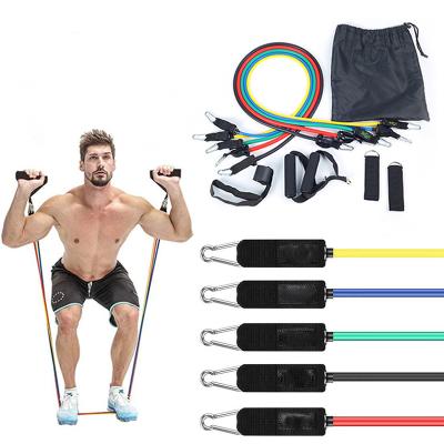 China 2021 Hip Resistance Exercise Band Home Gym Resistance Tube Band Loop New 11Pcs Bands Tubes 150 Pounds Set Bands for sale