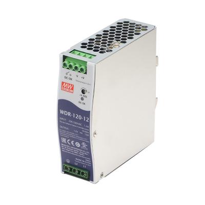 China Industry MEANWELL WDR-120-12 120W DIN RAIL Type Wide Input Range 180~550VAC PFC Integrated Power Supply 12V 24V 48V 0~10A for sale