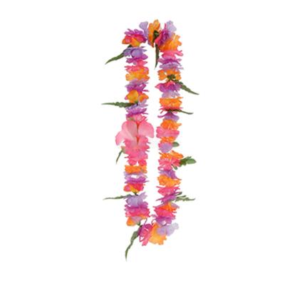 China Polyester Party Decorations And Party Supplies Tropical Hawaiian Silk Flower Lei Necklaces for sale