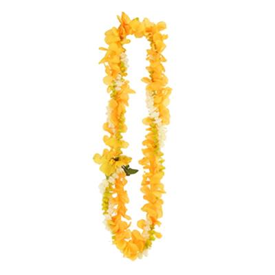 China Polyester Factory Supplier 100cm Artificial Silk Flower Lei Hawaii Hula Girl Party Wear Woman Necklace Garland for sale