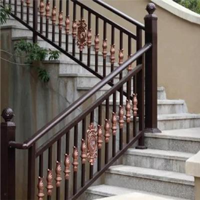 China EUROPEAN Column Villa Duplex Attic Barrier Deck Bay Window Railing Aluminum Alloy Stair Handrail Railing for sale