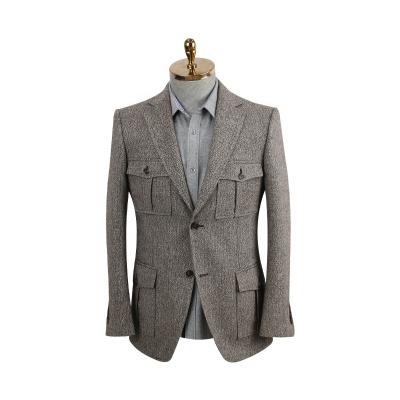 China new stylish Anti-wrinkle tweed chasing suit wool fabrics gents suits best suits for men for sale