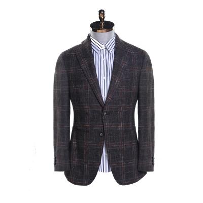 China AOSHI Anti-Wrinkle Full Canvas Manufacture Professional Designer Suits For Men Worth Buying Fabrics Wool Plaid Suit for sale